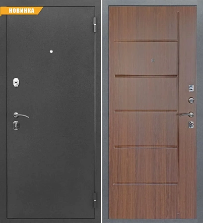 Входная дверь Страж Стандарт Х Антик серебро / Лесной орех